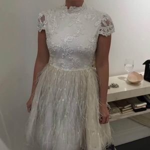 Alice + Olivia Feather Dress